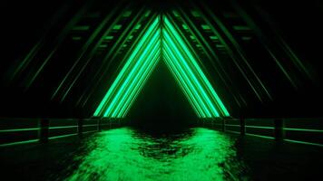 Purple and Turquoise Neon Moving Triangular Arch Tunnel Background VJ Loop in 4K video