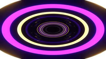 Purple and Yellow Pulsing Ellipse Mirror Tunnel Background VJ Loop in 4K video