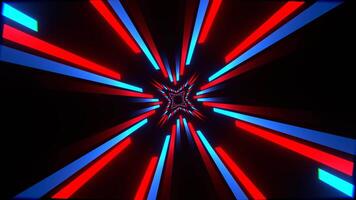 vermelho e azul néon linhas mover alternadamente fundo vj ciclo dentro 4k video