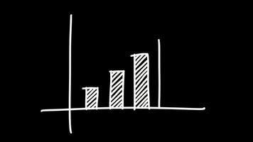 Hand Drawn Growth Graph Animation Doodle Style Rising Chart with Arrow in Loop video