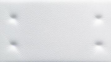 Close-up of Soft White Leather with Button Tufts and Smooth Texture photo