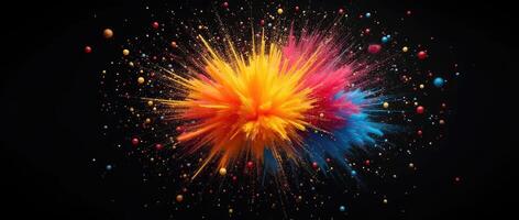 exploding pop speech bubble black background explosive pop background photo