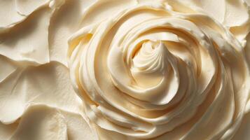 Creamy Swirls, A Close-Up of Delicate Buttercream Frosting photo