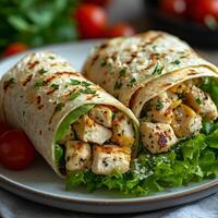Delicious Grilled Chicken Caesar Wraps Recipe photo