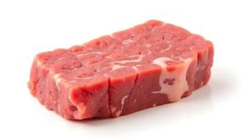 A piece of raw beef steak on a white background photo
