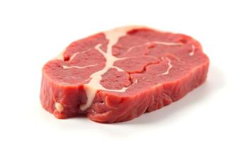 A piece of raw beef on a white background photo