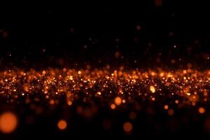 Golden glitter particles floating in the air, creating a bokeh effect, dark background, elegant and magical atmosphere, perfect for adding a touch of sparkle photo