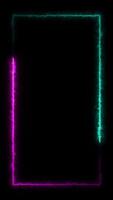 Animated Neon Border with Flowing Lines on Black Canvas video