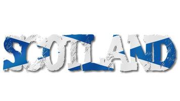 Scotland Text with Scottish Flag Waving Inside. Seamless Loop Animation on Transparent Background. video