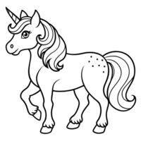 Intricate Zentangle Drawing of a Mythical Unicorn Coloring Page Illustration vector