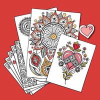 Intricate Zentangle Patterns on an A4 Template for Premium Designs vector