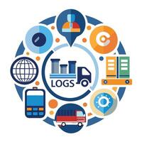 Comprehensive Logistics Solutions with Visual Icons vector
