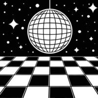 Immersive Disco Scene with LED Square Lights and Retro Ambiance vector