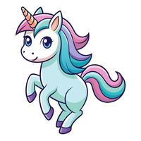 Adorable Leaping Unicorn Illustration for Coloring and Print Projects vector