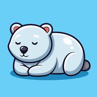 Adorable Sleeping Polar Bear Cartoon Character in Format vector