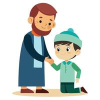 Adorable Cartoon Icon of a Doting Parent Granting a Pardon to Their Child vector