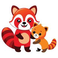 Adorable Panda Pair Playing Together in a Joyful Adventure vector