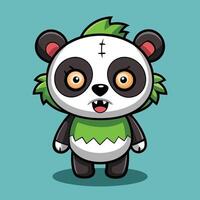 Adorable Panda Zombie Cartoon Illustration for Fun and Spooky Designs vector