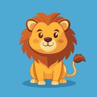 Cute and Smiling Cartoon Lion Character for Kids and Design Projects vector