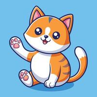 Playful Cartoon Icon Featuring a Cute Cat Unleashing Its Inner Power vector