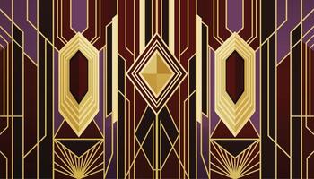 Retro Art Deco Ornament with Symmetrical Geometric Shapes vector