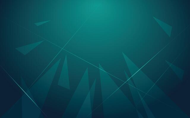 Dark Blue Geometric Design with Futuristic Light Streaks, Minimalist Low-Poly Abstract Background in Teal and Navy