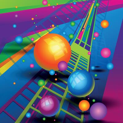 Colorful Abstract 3D Balls and Lines