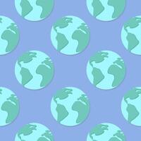 Planet Earth seamless pattern. Repeating design for Earth Day, wallpaper, notebook cover, banner, wrapping paper. vector