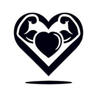 Heart muscles icon on a white background, representing fitness and sport. vector