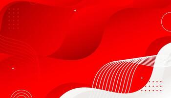Abstract red and white background with waves vector