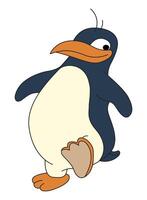 illustration penguin smiling while walking vector