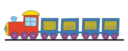 Train toy isolated on white background vector