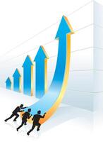 Financial Graph, Pushing Teamwork vector