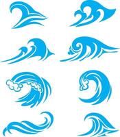 Wave Set Symbols, Different Variations Minimalism vector