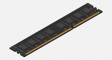Isometric random access memory. RAM memory realistic 3d isometric, Computer hardware components, illustration, vector