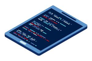 Isometric tablet. Simple flat isometric tablet. Tablet device isometric technology. Isometric technology. vector