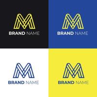 Modern Minimalist Logo Design with Letter M and Brand Name vector