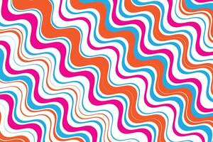 simple abstract pink orange sky color thin to thick diagonal smooth zig zag line pattern colorful wavy retro pattern design vector