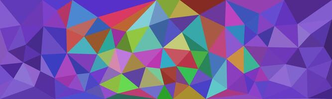 A vibrant abstract background with colorful triangular polygons in a mosaic style, creating a dynamic and energetic geometric pattern. vector