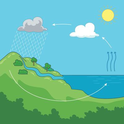 illustraton of the process of rain