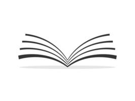Open book icon isolated flat style. vector