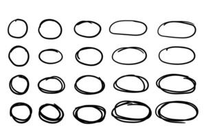 Hand drawn Circle ovals line sketch icon. doodle highlight ellipses frames vector