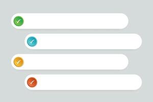 Modern Checklist UI Template with Colorful Circular Checkmarks on Light Background vector