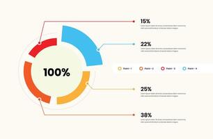 Minimalist Data Visualization Circular Business Graph Presentation Design vector
