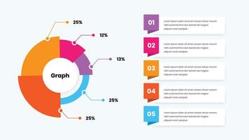 Business Report Infographic Presentation Design with Circular Data Chart vector