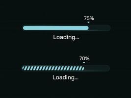 Minimalist Progress Bar UI Showing Task Completion Percentage on Black Background vector