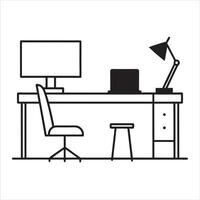 Minimalist remote work corner with desk vector