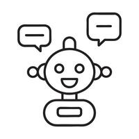 Ai powered chatbot icon outline vector