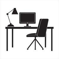 Ergonomic desk setup for remote work vector
