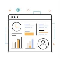 Modern web dashboard UI with interactive charts vector